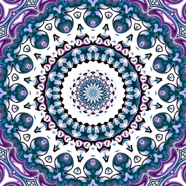 Mandala Único Patrón Redondo Oriental Motivo Místico Fondo Exótico Abstracto — Foto de Stock