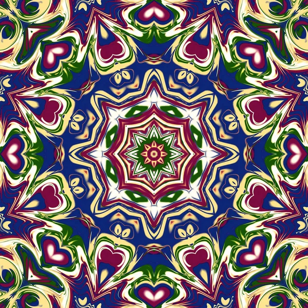 Unique mandala, Oriental round pattern, Mystical motif, Abstract exotic background. Fantastic fractal design, Colorful digital art, shining geometric texture.