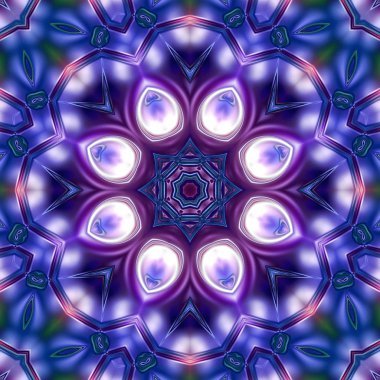 Benzersiz mandala, oryantal model, mistik motifi, arka plan. Fantastik fraktal tasarım, renkli dijital sanat, geometrik doku.