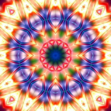 Benzersiz mandala, oryantal model, mistik motifi, arka plan. Fantastik fraktal tasarım, renkli dijital sanat, geometrik doku.