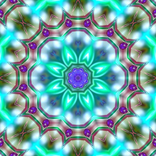 Mandala Unique Motif Oriental Motif Mystique Fond Abstrait Conception Fractale — Photo