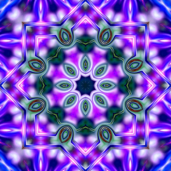 Benzersiz Mandala Oryantal Model Mistik Motifi Arka Plan Fantastik Fraktal — Stok fotoğraf