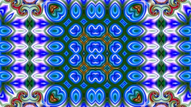 Benzersiz mandala, Oriental yuvarlak desen, mistik motifi, egzotik arka plan. Fantastik fraktal tasarım, geometrik doku parlayan renkli dijital sanat.