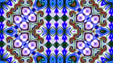 Benzersiz mandala, Oriental yuvarlak desen, mistik motifi, egzotik arka plan. Fantastik fraktal tasarım, geometrik doku parlayan renkli dijital sanat.