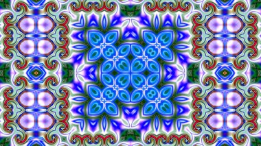 Benzersiz mandala, Oriental yuvarlak desen, mistik motifi, egzotik arka plan. Fantastik fraktal tasarım, geometrik doku parlayan renkli dijital sanat.