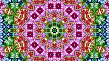 Benzersiz mandala, Oriental yuvarlak desen, mistik motifi, egzotik arka plan. Fantastik fraktal tasarım, geometrik doku parlayan renkli dijital sanat.