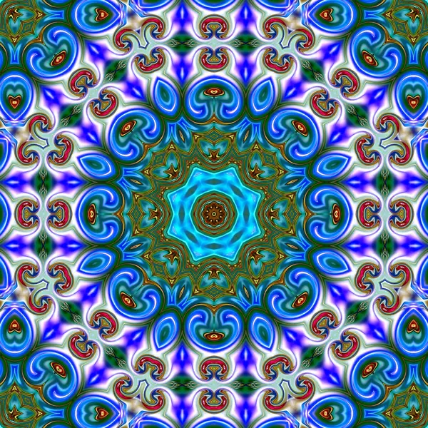 Mandala Único Patrón Redondo Oriental Motivo Místico Fondo Exótico Abstracto — Foto de Stock