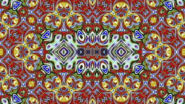 Benzersiz mandala, oryantal model, mistik motifi, arka plan. Fantastik fraktal tasarım, renkli dijital sanat, geometrik doku.