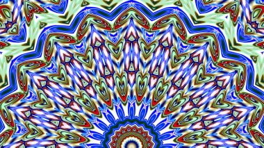 Benzersiz mandala, oryantal model, mistik motifi, arka plan. Fantastik fraktal tasarım, renkli dijital sanat, geometrik doku.