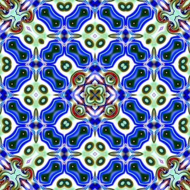 Benzersiz mandala, oryantal model, mistik motifi, arka plan. Fantastik fraktal tasarım, renkli dijital sanat, geometrik doku.