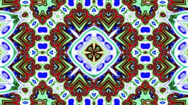 Benzersiz mandala, oryantal model, mistik motifi, arka plan. Fantastik fraktal tasarım, renkli dijital sanat, geometrik doku.