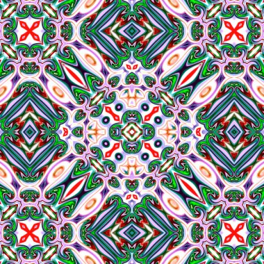 Benzersiz mandala, oryantal model, mistik motifi, arka plan. Fantastik fraktal tasarım, renkli dijital sanat, geometrik doku.