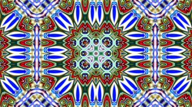 Benzersiz mandala, oryantal model, mistik motifi, arka plan. Fantastik fraktal tasarım, renkli dijital sanat, geometrik doku.