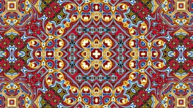 Benzersiz mandala, oryantal model, mistik motifi, arka plan. Fantastik fraktal tasarım, renkli dijital sanat, geometrik doku.