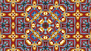 Benzersiz mandala, oryantal model, mistik motifi, arka plan. Fantastik fraktal tasarım, renkli dijital sanat, geometrik doku.