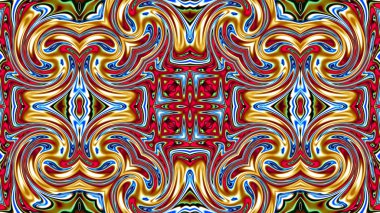 Benzersiz mandala, oryantal model, mistik motifi, arka plan. Fantastik fraktal tasarım, renkli dijital sanat, geometrik doku.