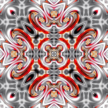 Benzersiz mandala, oryantal model, mistik motifi, arka plan. Fantastik fraktal tasarım, renkli dijital sanat, geometrik doku.