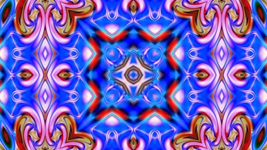 Benzersiz mandala, oryantal model, mistik motifi, arka plan. Fantastik fraktal tasarım, renkli dijital sanat, geometrik doku.