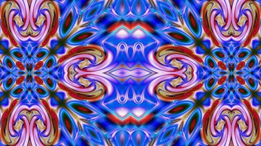 Benzersiz mandala, oryantal model, mistik motifi, arka plan. Fantastik fraktal tasarım, renkli dijital sanat, geometrik doku.