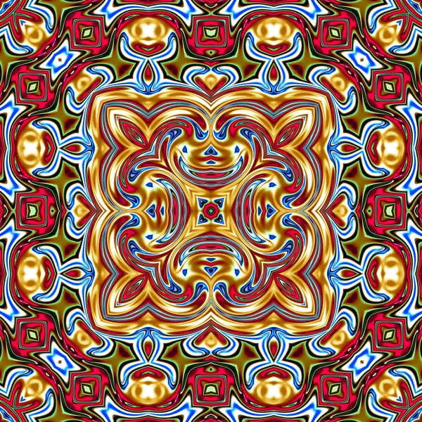 Mandala Única Padrão Oriental Motivo Místico Fundo Abstrato Design Fractal — Fotografia de Stock