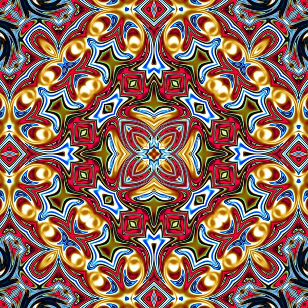 Benzersiz mandala, oryantal model, mistik motifi, arka plan. Fantastik fraktal tasarım, renkli dijital sanat, geometrik doku.