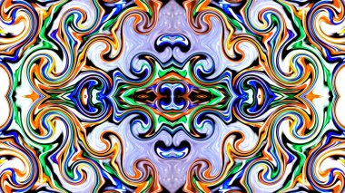 Benzersiz mandala, oryantal model, mistik motifi, arka plan. Fantastik fraktal tasarım, renkli dijital sanat, geometrik doku.