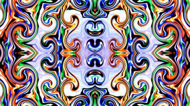 Benzersiz mandala, oryantal model, mistik motifi, arka plan. Fantastik fraktal tasarım, renkli dijital sanat, geometrik doku.