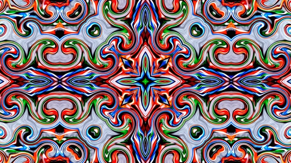 Benzersiz mandala, oryantal model, mistik motifi, arka plan. Fantastik fraktal tasarım, renkli dijital sanat, geometrik doku.