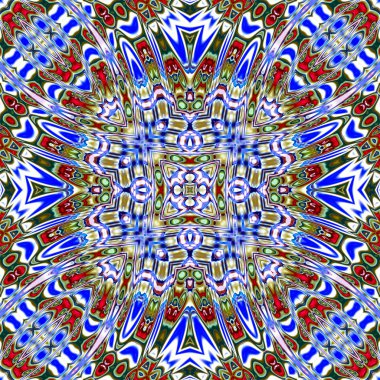 Benzersiz mandala, oryantal model, mistik motifi, arka plan. Fantastik fraktal tasarım, renkli dijital sanat, geometrik doku.