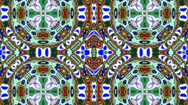 Benzersiz mandala, oryantal model, mistik motifi, arka plan. Fantastik fraktal tasarım, renkli dijital sanat, geometrik doku.