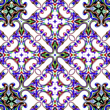 Benzersiz mandala, oryantal model, mistik motifi, arka plan. Fantastik fraktal tasarım, renkli dijital sanat, geometrik doku.