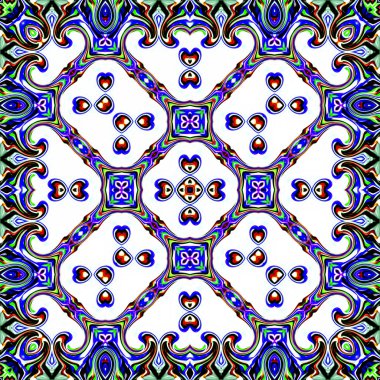 Benzersiz mandala, oryantal model, mistik motifi, arka plan. Fantastik fraktal tasarım, renkli dijital sanat, geometrik doku.