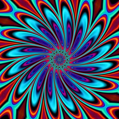 Benzersiz mandala, oryantal model, mistik motifi, arka plan. Fantastik fraktal tasarım, renkli dijital sanat, geometrik doku.