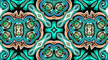 Benzersiz mandala, oryantal model, mistik motifi, arka plan. Fantastik fraktal tasarım, renkli dijital sanat, geometrik doku.