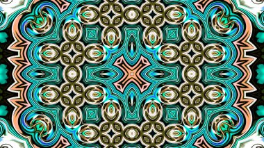 Benzersiz mandala, oryantal model, mistik motifi, arka plan. Fantastik fraktal tasarım, renkli dijital sanat, geometrik doku.