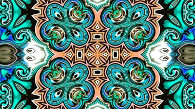 Benzersiz mandala, oryantal model, mistik motifi, arka plan. Fantastik fraktal tasarım, renkli dijital sanat, geometrik doku.