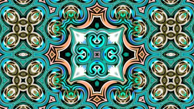 Benzersiz mandala, oryantal model, mistik motifi, arka plan. Fantastik fraktal tasarım, renkli dijital sanat, geometrik doku.