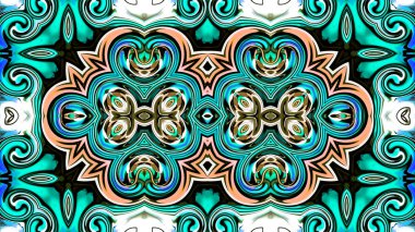 Benzersiz mandala, oryantal model, mistik motifi, arka plan. Fantastik fraktal tasarım, renkli dijital sanat, geometrik doku.