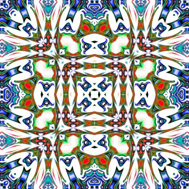 Benzersiz mandala, oryantal model, mistik motifi, arka plan. Fantastik fraktal tasarım, renkli dijital sanat, geometrik doku.