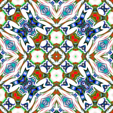 Benzersiz mandala, oryantal model, mistik motifi, arka plan. Fantastik fraktal tasarım, renkli dijital sanat, geometrik doku.