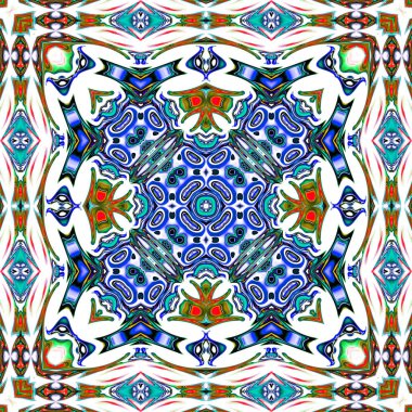 Benzersiz mandala, oryantal model, mistik motifi, arka plan. Fantastik fraktal tasarım, renkli dijital sanat, geometrik doku.