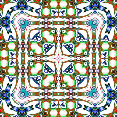 Benzersiz mandala, oryantal model, mistik motifi, arka plan. Fantastik fraktal tasarım, renkli dijital sanat, geometrik doku.