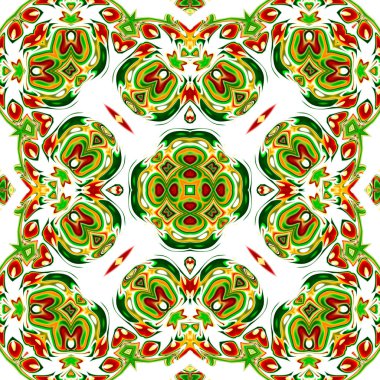 Benzersiz mandala, oryantal model, mistik motifi, arka plan. Fantastik fraktal tasarım, renkli dijital sanat, geometrik doku.