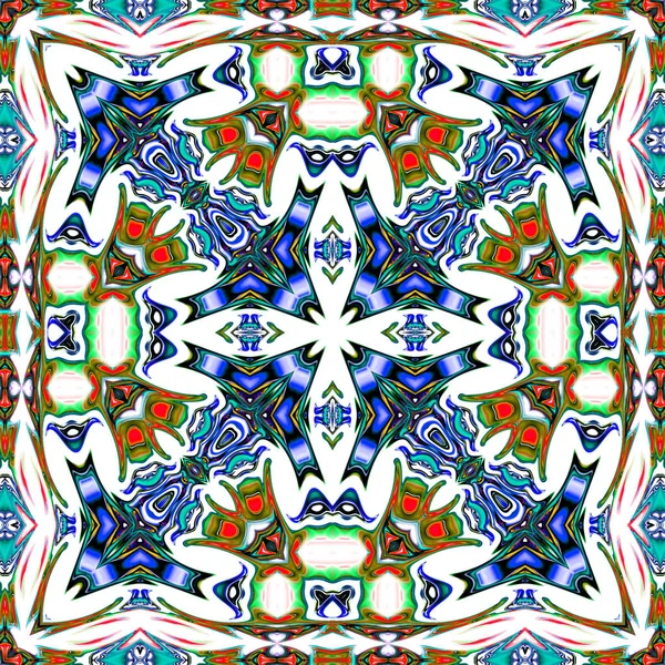 Benzersiz mandala, oryantal model, mistik motifi, arka plan. Fantastik fraktal tasarım, renkli dijital sanat, geometrik doku.