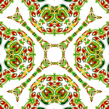 Benzersiz mandala, oryantal model, mistik motifi, arka plan. Fantastik fraktal tasarım, renkli dijital sanat, geometrik doku.