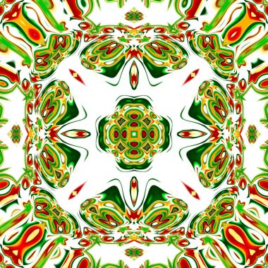 Benzersiz mandala, oryantal model, mistik motifi, arka plan. Fantastik fraktal tasarım, renkli dijital sanat, geometrik doku.