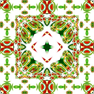 Benzersiz mandala, oryantal model, mistik motifi, arka plan. Fantastik fraktal tasarım, renkli dijital sanat, geometrik doku.