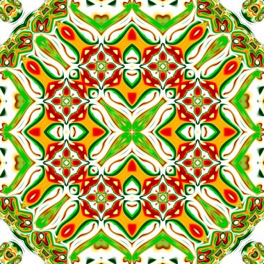 Benzersiz mandala, oryantal model, mistik motifi, arka plan. Fantastik fraktal tasarım, renkli dijital sanat, geometrik doku.