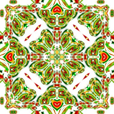 Benzersiz mandala, oryantal model, mistik motifi, arka plan. Fantastik fraktal tasarım, renkli dijital sanat, geometrik doku.