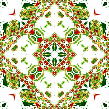 Benzersiz mandala, oryantal model, mistik motifi, arka plan. Fantastik fraktal tasarım, renkli dijital sanat, geometrik doku.